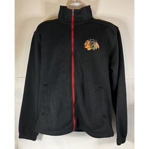 NHL Official Chicago Blackhawks Full Zip Hockey Waffel Knit Jacket Men's Size L